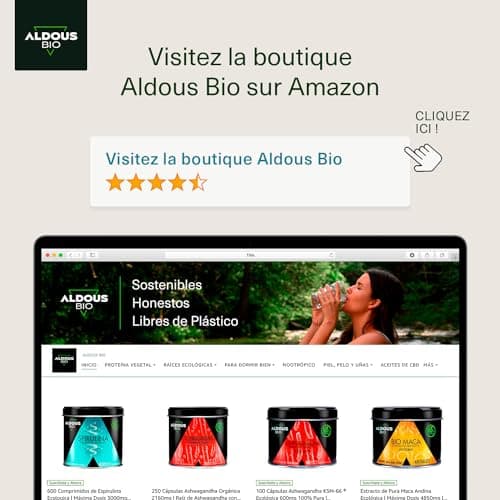 Spiruline Bio Comprimés | 600 Comprimés | Dose 3000mg | Detox - Riche en Phycocyanine & en Protéines | Complement Alimentaire Fatigue & Immunité Adulte | Minéraux & Vitamines | Sans Plastique