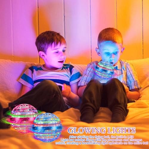 SUPRBIRD Jouets de Balle Volante, Boule Volante Lumineuse, Fly Spinner, Boomerang Ball, Flying Orb Hover Ball, Mini Flying Boomerang Toy, Rotation à 360° Jouet Orbe Volant pour Enfants (Rose)