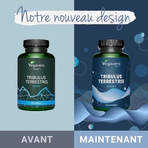 Tribulus Terrestris 10800 mg | DOSAGE ÉLEVÉ + 90% Saponines | Musculation, Énergie, Endurance | 120 Gélules | Sans Additifs et 100% NATUREL | VEGAN | Vegavero®