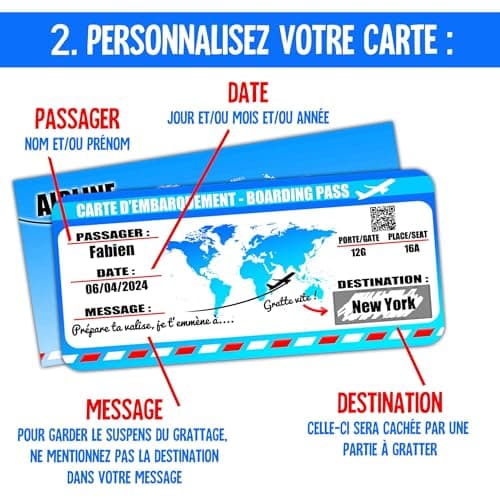 CARTE CADEAU VOYAGE (CARTE VOYAGE (Carte embarquement personnalisée))