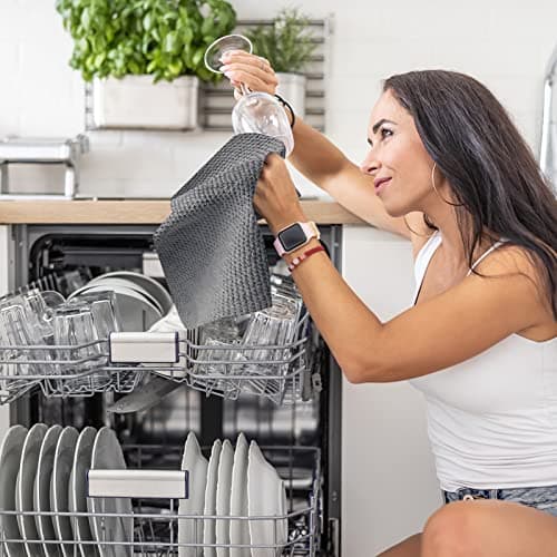 Gvolatee 9 pièces Chiffon Microfibre 30×30cm, Chiffons de Nettoyage Non Pelucheux Ecologique Tout Usage Micro Fibre Lavables et Réutilisables, Torchon Nettoyage Vitre pour Verre Maison Cuisine Voiture