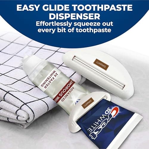 CRST 3D White Advanced Glamorous White Teeth Whitening Toothpaste, 3.3 oz, Pack of 3 bundled with LUXPAKS Squeezer