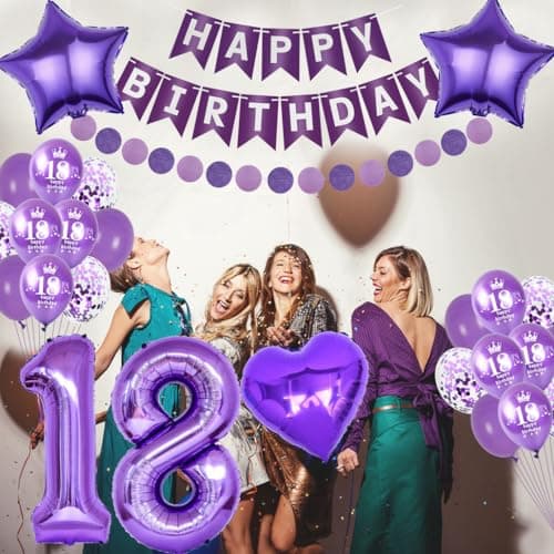 Violette 60 ans décorations anniversaire Femme, Décoration fête 60 ans Femme, anniversaire,Violet Décoration anniversaire 60 ans Femme,Ballons 60 ans anniversaire Décoration Femme Violet
