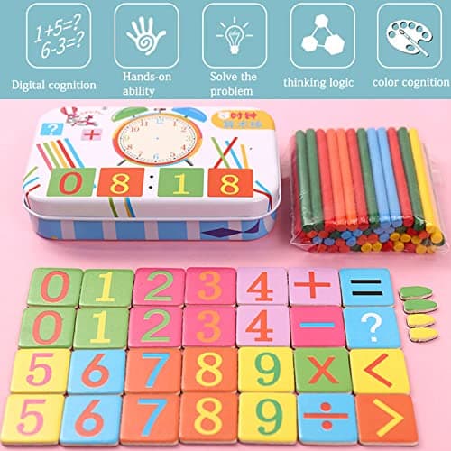 Table de Multiplication en Bois,Numéros Consécutifs en Bois,Bébé Blocs Puzzle Multiplication,Jouet de Table de Multiplication,Table de Multiplication en Bois,Jouets en Bois pour Apprends à Compter