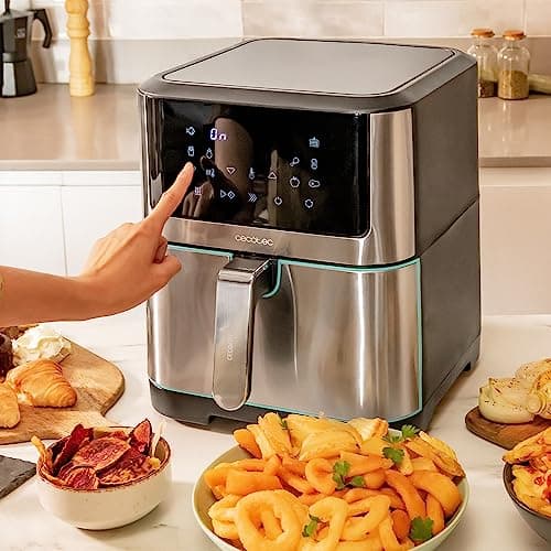 Cecotec Friteuse sans Huile de 8 L Cecofry Supreme 8000. Air Fryer de 1800 W, 10 Menus, Technologie Perfect Cook, Température Réglable 30oC - 200oC, Commande Tactile
