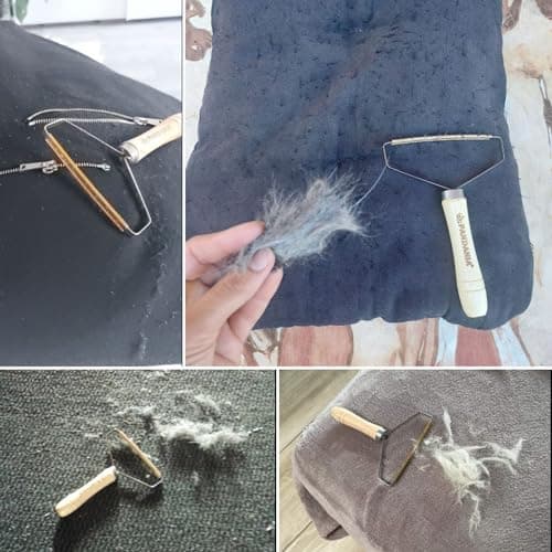 PANDANIA Brosse Anti Poils Tapis pour Chien et Chat - Rasoir Anti Bouloche Manuel, Raclette et Nettoyeur de Peluche Vêtements, Retire Poil Animaux Siège Voiture - Inclus Brossette de Nettoyage