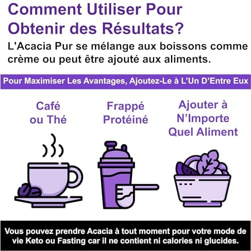 Fibre d'Acacia Pure | 0g de glucides | Zéro calories | Prend en charge le jeûne et le régime cétogène | Supplément de fibres solubles prébiotiques | Sans additifs | Sachet de 500g | Ketosource®
