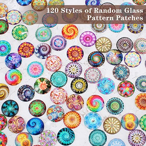 Cabochons Pour Bijoux de Couleur Mélangée, 120 Pcs Cabochons en Verre 25mm, Pierre de Mosaïque Cabochon Pour Colliers, Boucles d'Oreilles Et Broches en Camée Albums, Cadres