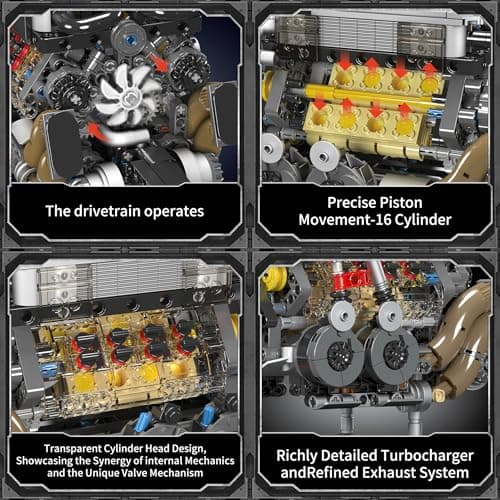 Mould King 10131 Technique W16 Moteur Blocs de Construction Jouet Modèle 952 Pièces Technologie Moteur Blocs de Construction Jeu / Cadeau / Objets de Collection pour Garçons Filles