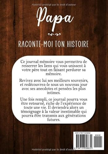 Papa Raconte-moi ton Histoire: Journal mémoire à faire remplir par son père avec le récit de sa vie | Souvenir de famille & Cadeau original - Fête des pères, anniversaire