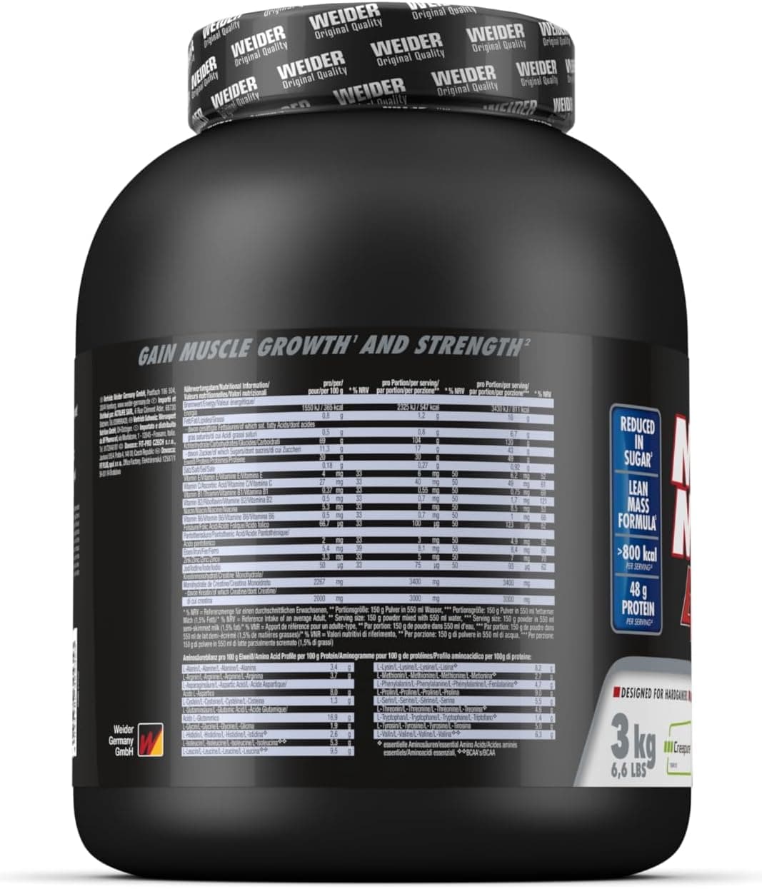 Weider Mega Mass 4000, 3kg, Vanille