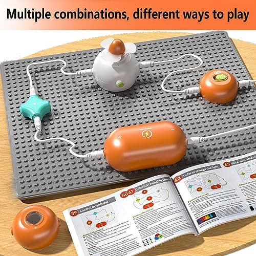 Kits de circuits pour la physique et la science, blocs de circuits encliquetables avec plaque de base classique pour l'exploration de l'électronique, blocs électroniques DIY, jouets éducatifs STEM, 3+