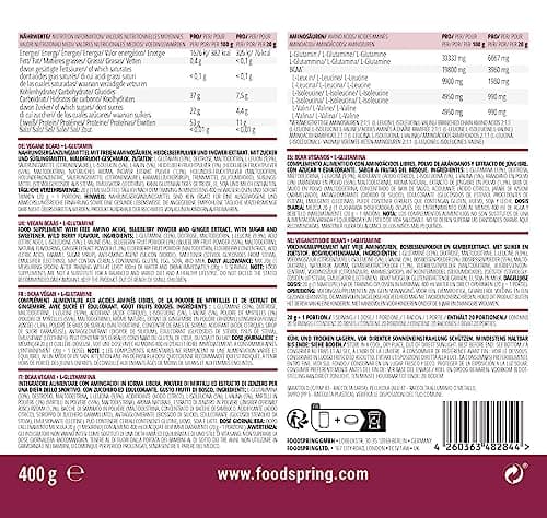 foodspring Recovery Aminos, Fruits rouges, 400g, La récupération n'a jamais été aussi saine, Fabriqué en Allemagne