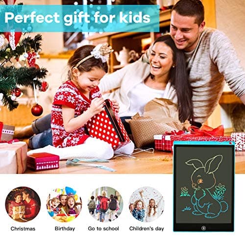 2 Pièces Tablette d'écriture LCD de 12 Pouces Coloré,Effaçable Et réutilisables,pour Filles de2 3 4 5 6 7 Ans Tablette Dessin Enfant,Jouet Educatif de Filles et Garçons, Cadeaux d'anniversaire Noël