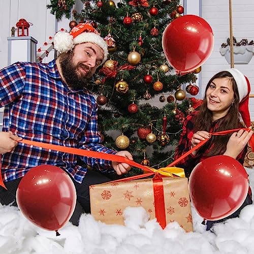 Lot de 100 Ballons Rouge en Latex, 10 Pouces Ballons de Rouge en Fête, Ballons de Baudruche Rouge pour Mariage, Anniversaire, Baby Shower, Diplôme, Cérémonie Décorations de Fête