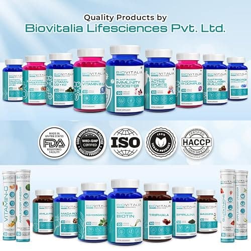 Biovitalia Organics Biotine 30mcg Capsule | Soutient la santé des cheveux et des ongles | Favorise l'équilibre hormonal | Soutenir le métabolisme | Complément alimentaire - 60 Capsules végétaliennes