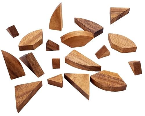 Engelhart - 350102 - Double Tangram en Bois Œuf - Puzzle en Bois - Jeu en Bois Ecologique - 1 et 2 Joueurs - 4 Ans et Plus