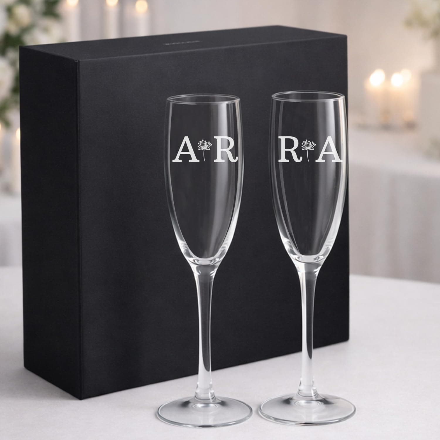 Wanapix | Flûtes à Champagne Personnalisé Mariage | 20cl | Dandelion