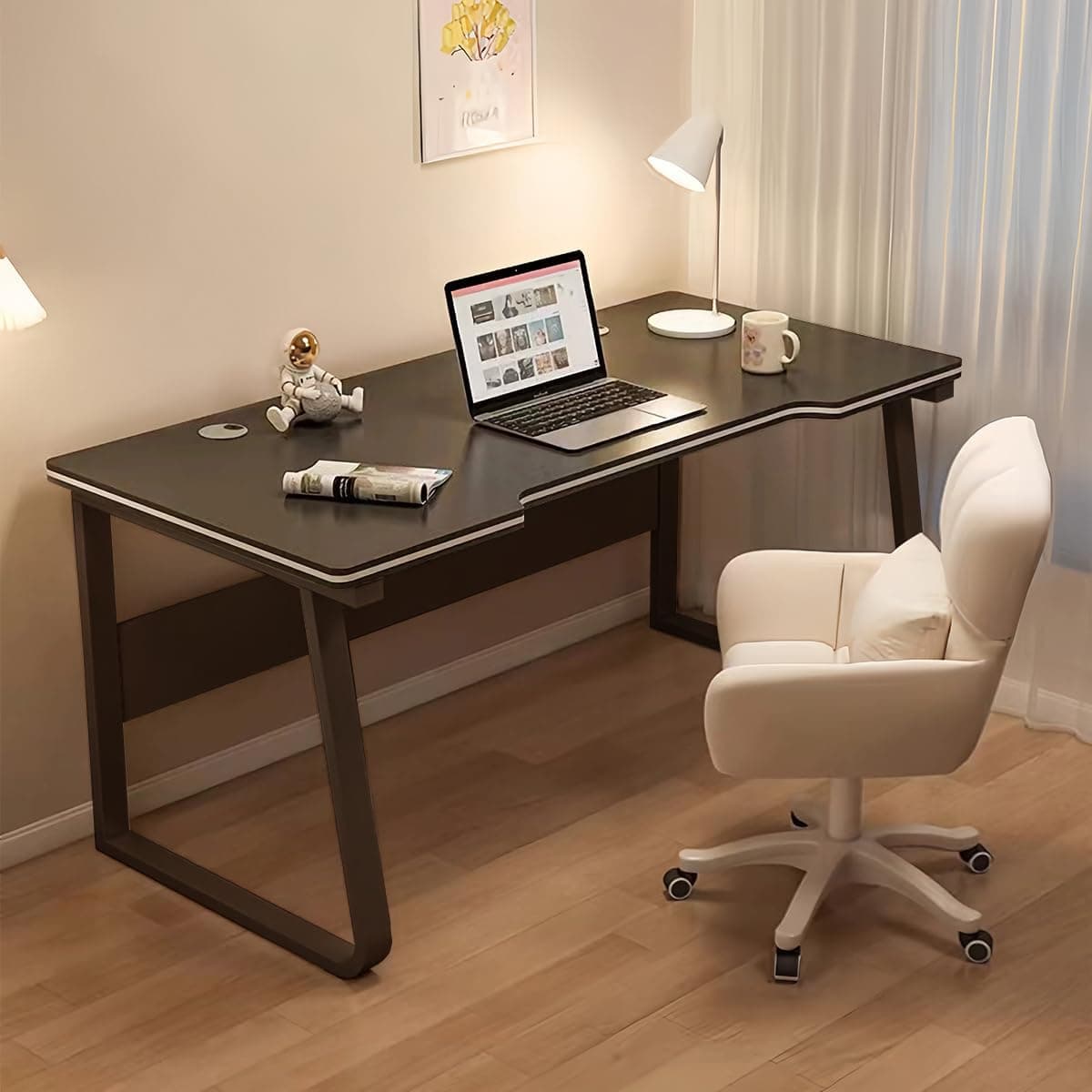 Bureau Gamer Bureau d'Ordinateur Table Écriture Étudiant Art Style Moderne Simple Bureau PC Bois pour Maison, Bureau (Noir, 100x50cm)