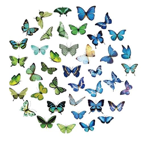 Ceihwa 80pcs Stickers Papillon Scrapbooking Autocollant Transparent Autocollants Vinyle Imperméable Étanche Butterfly Stickers Décoration Petit Autocollant Décoratif pour DIY Ordinateur Journal