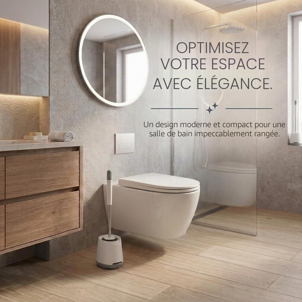 edihome, Brosse WC Silicone, Brosse Toilettes WC avec Support, Brosse Toilette Flexible, Antigoutte et Séchage Rapide, Design Rond