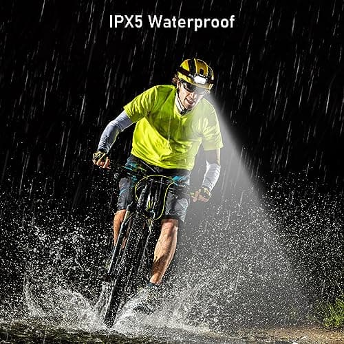 Blukar Lampe Frontale Rechargeable, 2000LM Super Lumineux Léger Torche Frontale LED Puissante avec Voyant Rouge,8 Modes d'Éclairage,Capteur Mouvement,IPX5 Étanche,30H d'autonomie pour Camping/Urgence