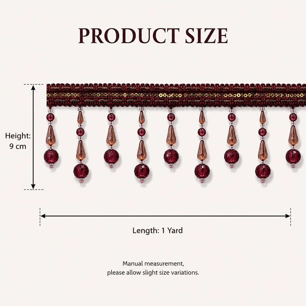 Ruban jacquard tressé à franges pour rideaux, nappes, mariage, 0,9 m