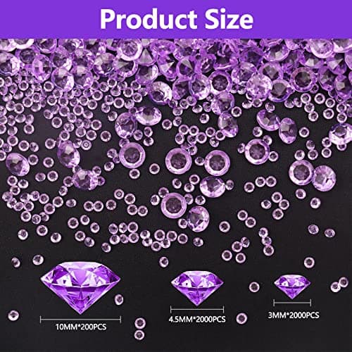4200PCS Diamants Decoration de Table Violet Diamant Decoration Mariage Strass Acryliques Diamants en Acrylique pour Décoration Cristaux Acrylique Diamants pour Remplissage de Vase Diamants Décoratifs