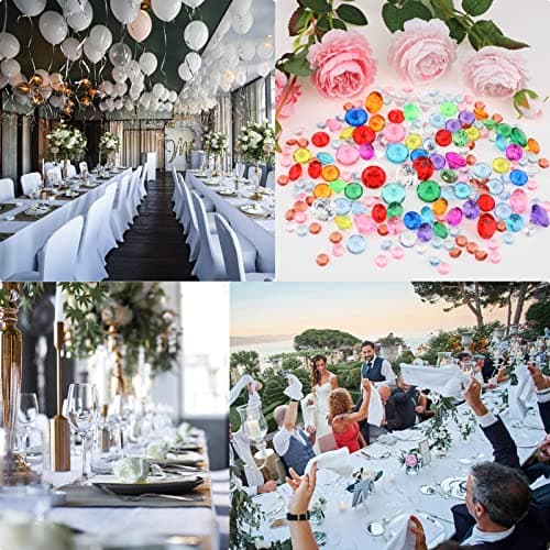 180 Cristaux Acrylique Diamants, 12mm,20mm,25mm Cristaux Decoratif Table Scatter Confetti Clair Pierres de Strass pour Pièce du Centre de Table Mariage Douche Nuptiale Décorations de Perles de Vase