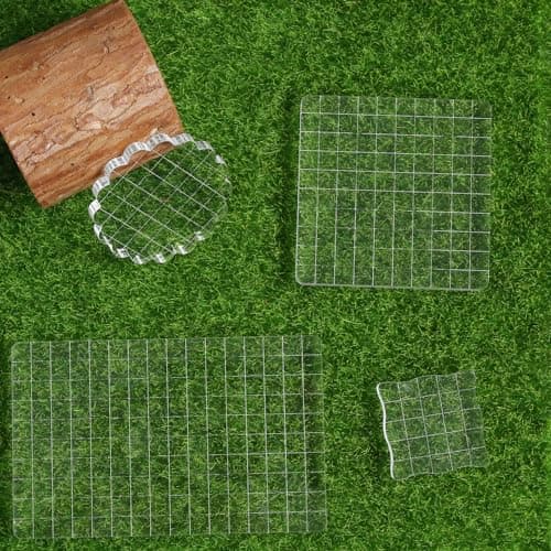 Hosifiy Lot de 7 tampons en acrylique pour tampons en silicone acrylique avec lignes de grille - Bloc acrylique transparent pour scrapbooking, fabrication de cartes, artisanat