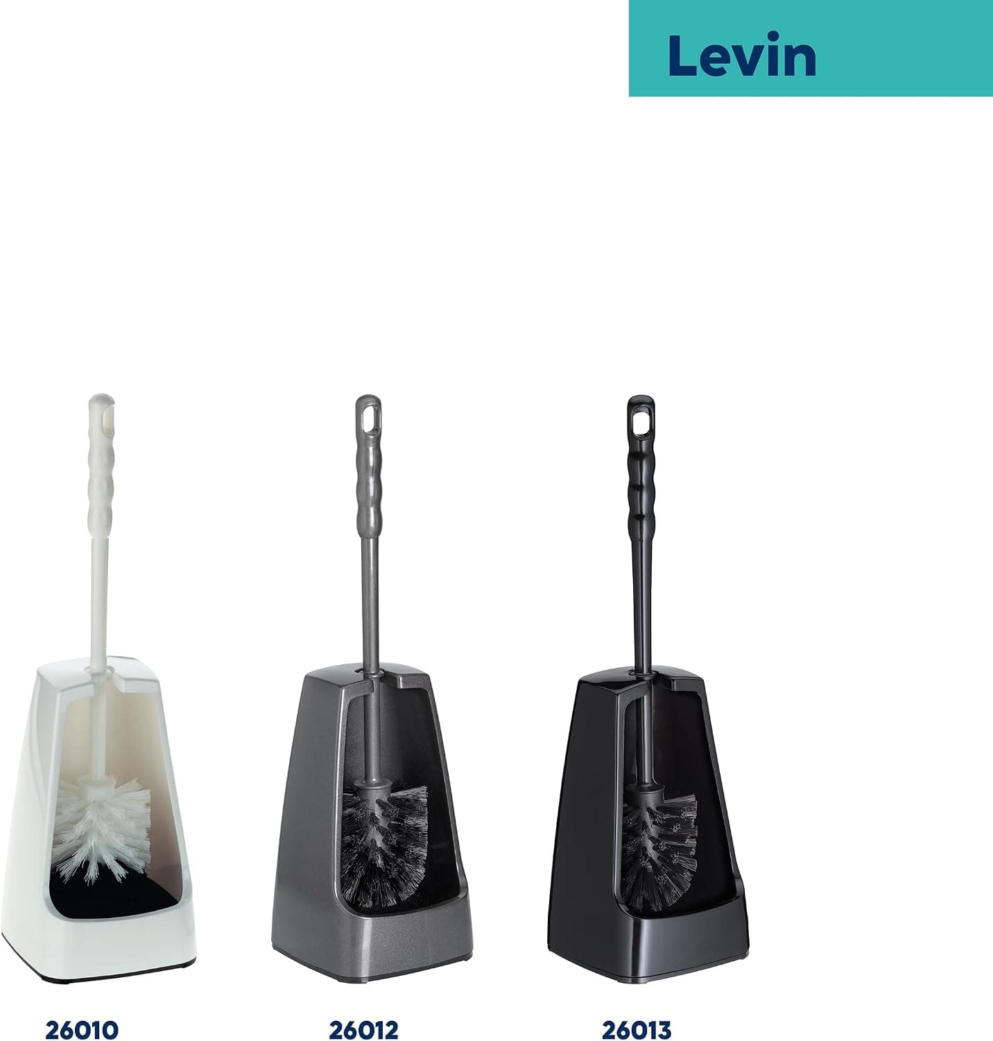 kela Brosse à WC avec réservoir Semi-Ouvert, 38 cm, Brosse pour Toilettes, Ensemble Brosse WC Levin, Gris foncé