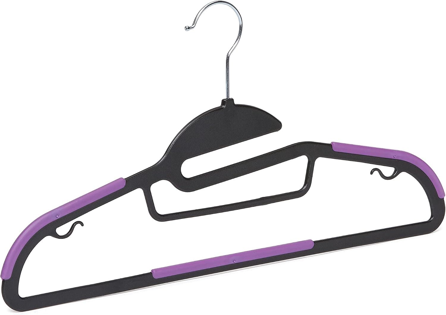 Amazon Basics Cintres en plastique enduit de caoutchouc, noir/violet, Lot de 50