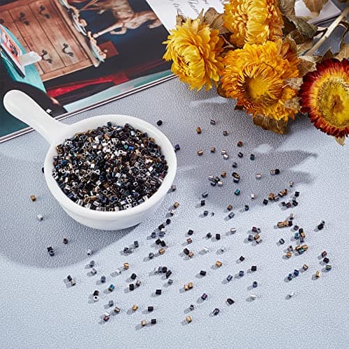 PH PandaHall Environ 5400~600pcs Perle de Rocaille 6 couleurs électrolytiques Perles opaques métalliques 12/0 Perles de Rocaille Carrées pour Boucle D'oreille Collier Bracelet