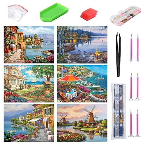 Kinsinder 6 Pack Diamond Painting Personnalisé, 5D Broderie Diamant Peinture Kit, Full Drill Peinture Diamant pour Adulte EnfantsArtisanat Décor Murale À La Maison