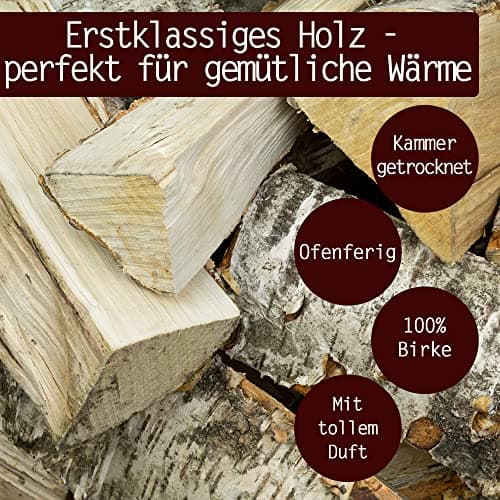 Bois de Chauffage Sélection de Bois 5-500 kg pour poêle et cheminée Poêle de cheminée Firebowl Grill Bouleau Bois de Bouleau Bûches 25 cm Flameup, Foule:30 kg