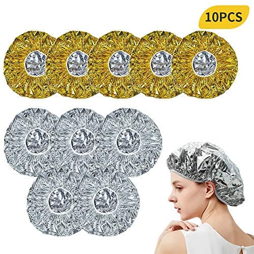 Bonnet Aluminium Cheveux, XiXiRan Bonnet Chauffant Cheveux Soin Aluminium, Bonnet Chauffant Soin, Casque Auto Chauffant Cheveux, Bonnet Chauffant pour Cheveux, Bonnet Chauffant Sans Fil (10 Pièces)