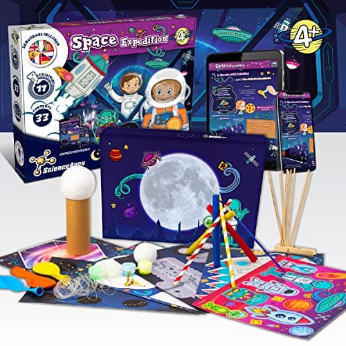 Science4you L'Aventure de Espace pour Enfants 4+ Ans - Loisir Creatif avec 17 Experiences Scientifiques pour Enfants: Maquette Systeme Solaire, Mobile des Planetes, Jeux pour Enfants 4 5 6 7 8 9 Ans