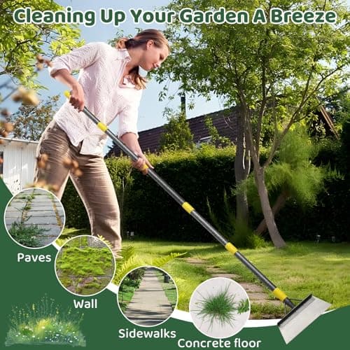 Pelle Jardinage, Outillage de Jardin Pelle de Nettoyage Multifonctionnelle de 165 cm avec Poignée d'extension en Acier Inoxydable, Grattoir à Percussion, pour Espace Extérieur, Maison, Ferme