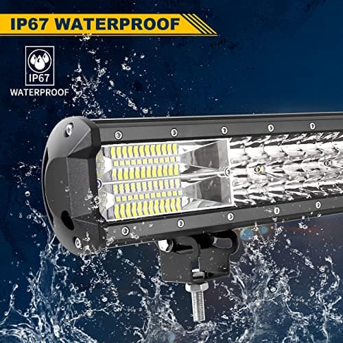 SKYWORLD 115cm 45" 612W Straight LED Light Barre avec 12V câblage kit, Barre d'éclairage LED, Barre Lumineuse LED pour Offroad véhicules Voiture camions ATV SUV 4x4, 6000K feu antibrouillard