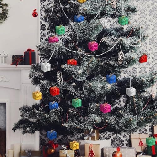 Mini Boite Cadeau Noel, Ornement Sapin de Noel, Mini Décoration de Noël, Décoration Noel Cadeau, Décoration Intérieure et Extérieure de Noël (24)