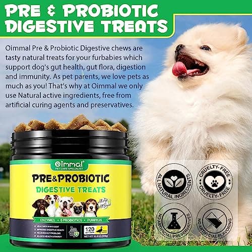 AIKUWWOIRQIA Probiotiques pour Chiens, Les probiotiques mâcher pour Les Chiens, Le Soutien à l'immunité, favoriser la santé intestinale, améliorer la Digestion et l'immunité, 120 Chews Duck
