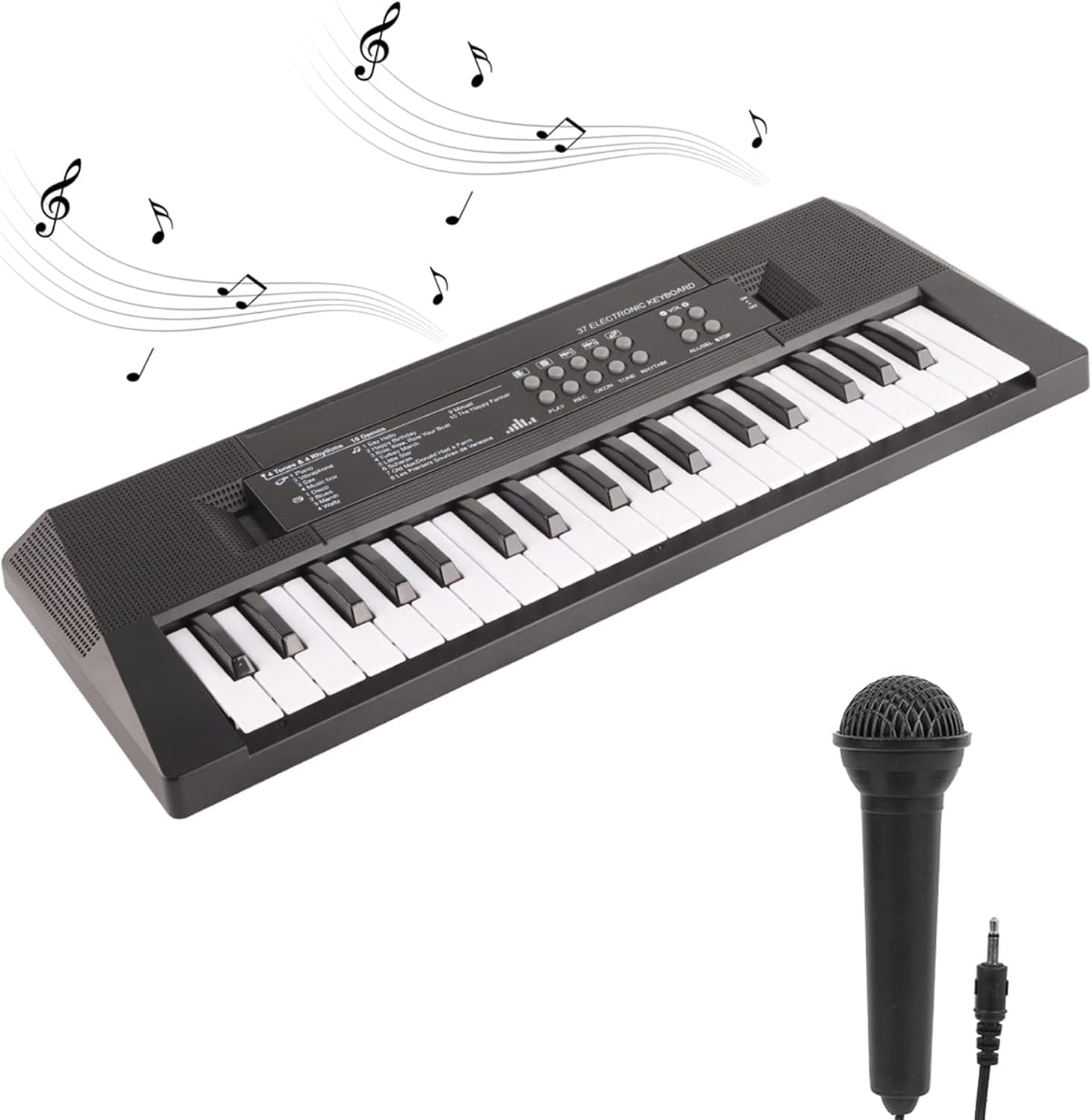 Clavier de musique de piano professionnel et exquis à 37 touches de 16,1 pouces * 5,9 pouces * 1,6 pouces, adapté aux amateurs de musique