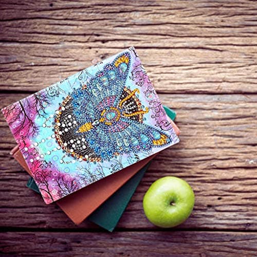 Carnet de Notes Papillons Vierges Broderie Spéciale au Point de Croix pour Filles Journal Intime A5 Carnet de Croquis Livre Secret Fille Cadeau d'anniversaire 50 feuilles 120 pages
