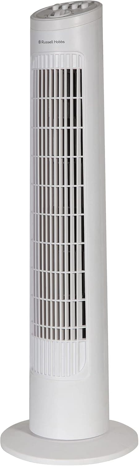 Russell Hobbs 29" Pouces, Léger, Ventilateur Tour, 3 Vitesses, Oscillation 75°, Flux D'Air Puissant, Fonctionnement Silencieux, Minuterie, Parfait Pour La Maison Ou Le Bureau, Blanc - Rhtf2921