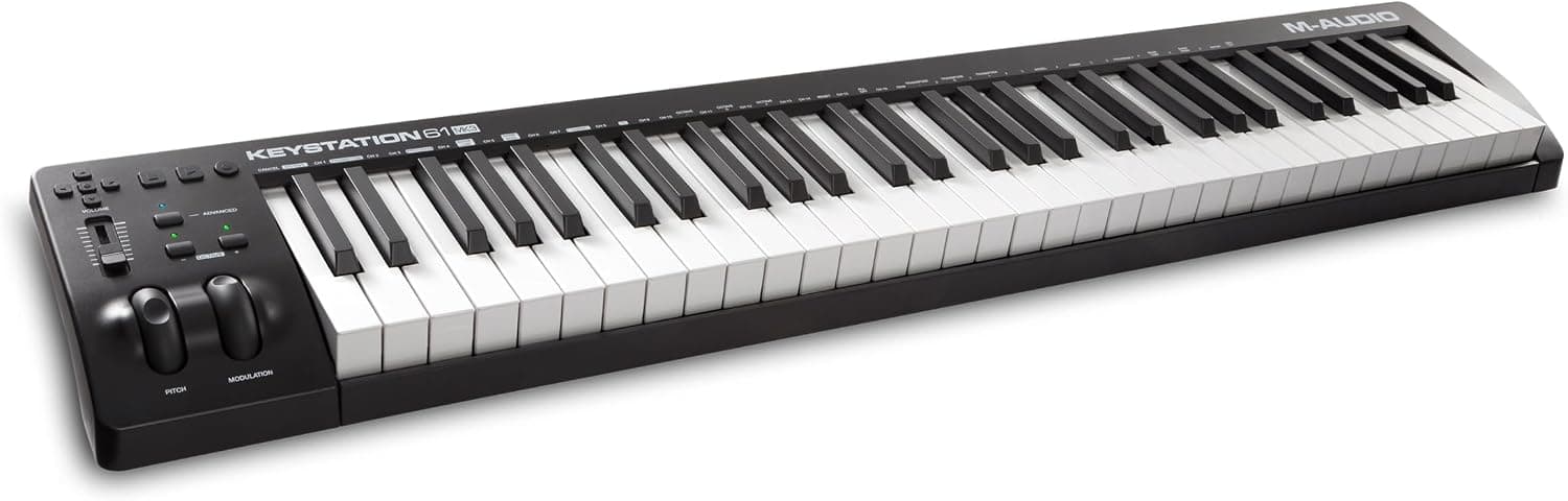 M-AUDIO Keystation 61 MK3 Controleur USB MIDI | Clavier 61 Touches Synth-Action, Commandes Assignables, Molettes Pitch/Mod et Logiciel DAW Inclus
