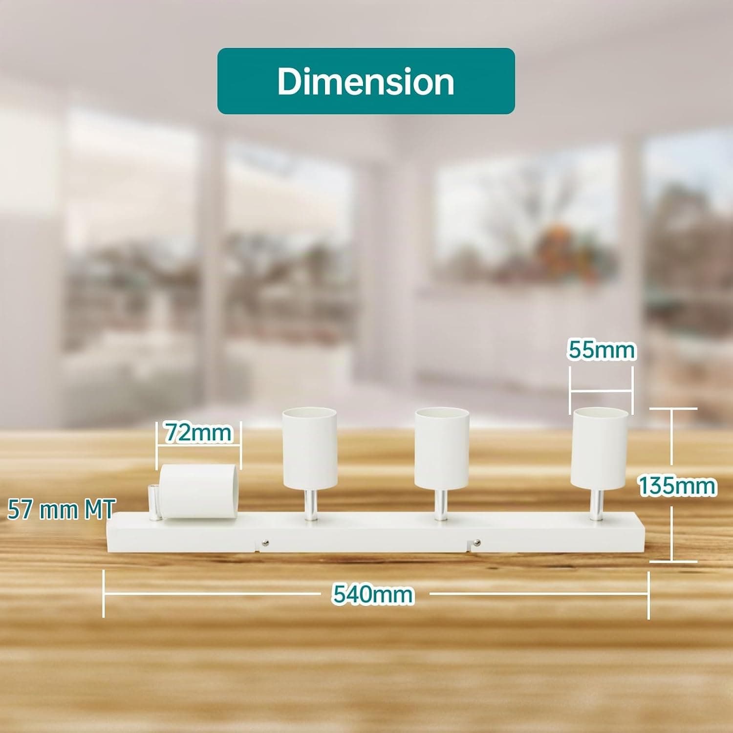 wowatt Plafonnier 4 Spots, GU10 Rampe de Spot Orientable, Lampe de Spot Plafonnier Blanc, Luminaire Spot Interieur Plafond, Éclairage LED Plafond Pivotant pour Salon, Chambre, Cuisine, Sans Ampoules