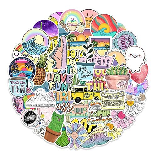 LICHENGTAI Autocollant 100pcs, Stickers Kawaii Autocollant Scrapbooking Stickers Aesthetic, Autocollant Velo Stickers Skate Autocollant Voiture Stickers Moto Autocollant pour Journal DIY Cahier