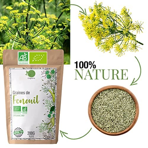 ORIGEENS INFUSION GRAINES DE FENOUIL BIO 200g | Tisane allaitement bébé, lactation et digestion difficile | Graine de Fenouil Bio pour thé en vrac