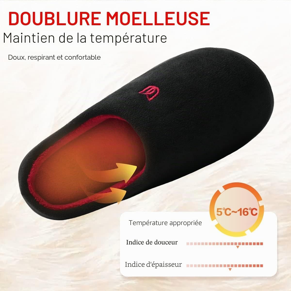 WateLves Chaussons Homme Pantoufle Femmes Hiver Court Peluche mémoire Mousse Chaud Coton Mixte Adulte