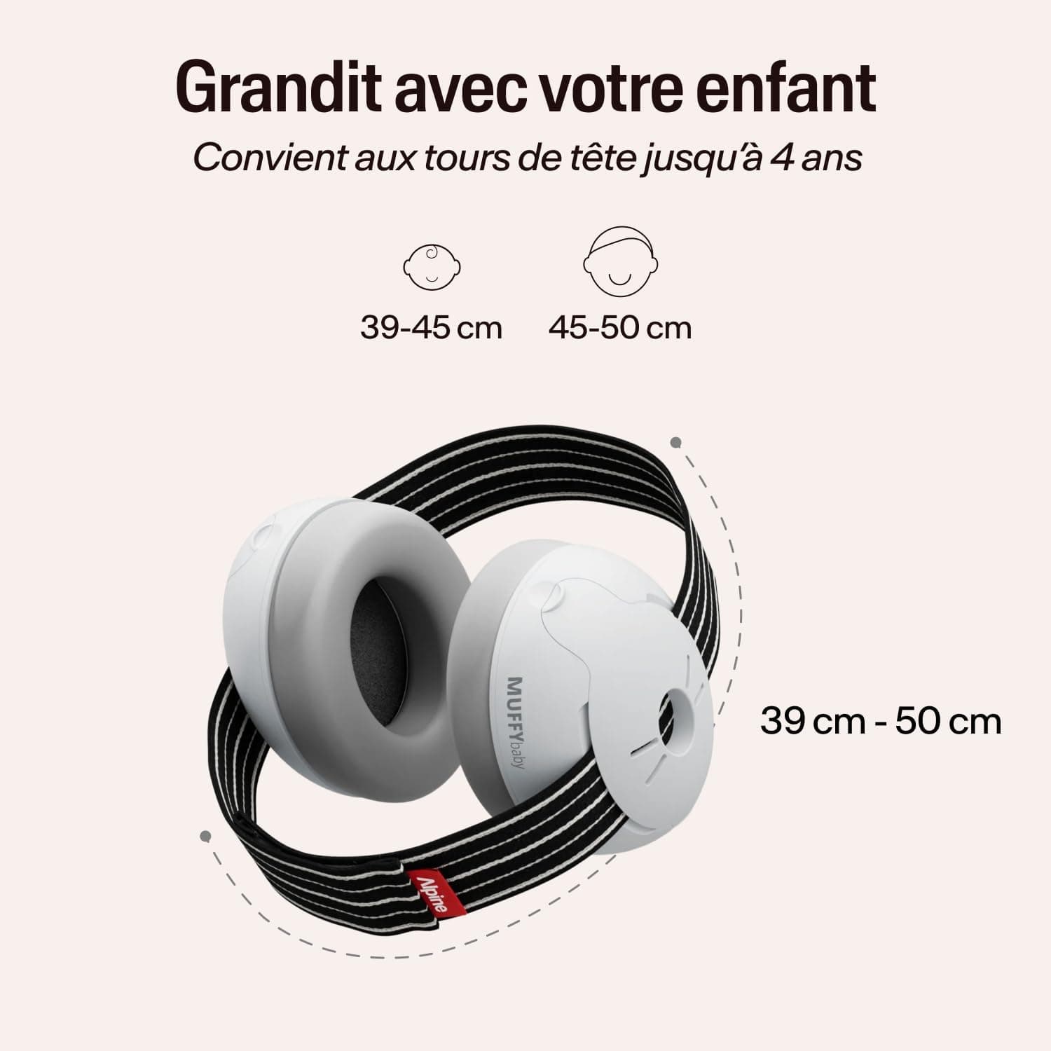 Alpine Muffy Baby Classic & Confort – Casque Anti Bruit Bebe, Certifiée CE, Bandeau Ajustable